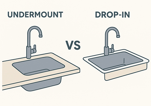 تفاوت سینک توکار و روکار | بررسی کامل مزایا، معایب و نحوه انتخاب سینک مناسب آشپزخانه
