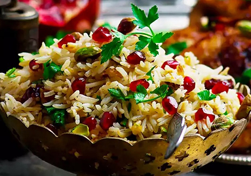 طرز تهیه پلو انار و گردو | یلدا پلو مجلسی و خوش رنگ برای شب یلدا