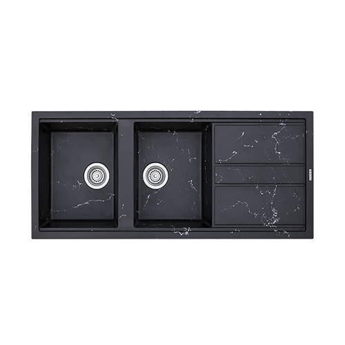سینک گرانیتی گرانیکو پلاس مدل G920 مشکی رگه سفید
